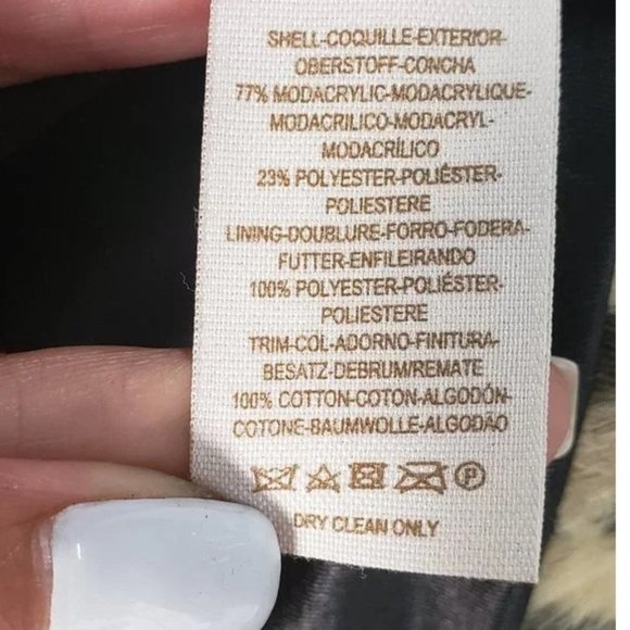 Free People Women's Leopard Print Jacket Coat Faux Fur Beige Black Size 8 - Picture 9 of 11